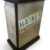 Deluxe Hostess Stand in Hale St Concrete with Custom Print Haines Gymnasium