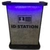 Deluxe Hostess Stand ID Station in Hale St Concrete Laminate with Custom Print and LED Kit