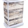 Deluxe Hostess Stand in White Frame in Antique Limed Pine Laminate