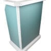 Deluxe Hostess Stand White Frame Teal Honeycomb Laminate