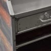 Rustic style Restaurant Hostess Station has 2 drawers w/ stainless steel handles