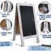 Whitewashed Magnetic A-Frame Chalkboard Features