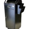 Compact Hostess Stand in Black Frame with Tiered Menu and Door