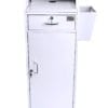 White Compact Stand with Menu Holder And Door
