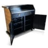 Team Hostess Stand in Black Frame with Locking Cabinet Doors