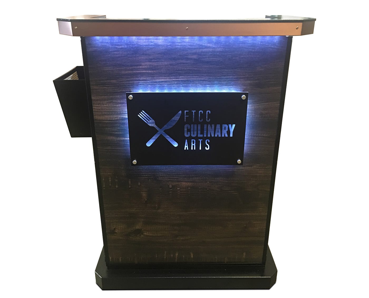 FTCC Culinary Arts Deluxe Hostess Stand with Menu Holder And LED Sign