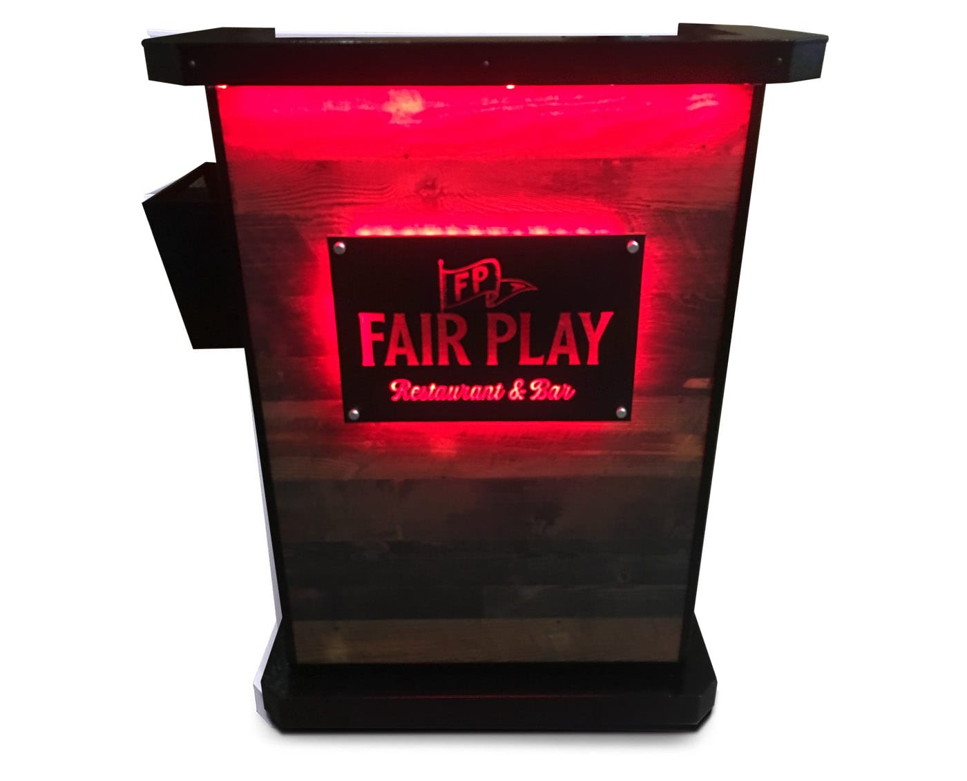 Fair Play Deluxe Hostess Stand with Menu Holder, LED and Sign