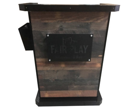 Fair Play Deluxe Hostess Stand with Menu Holder and Sign - Front