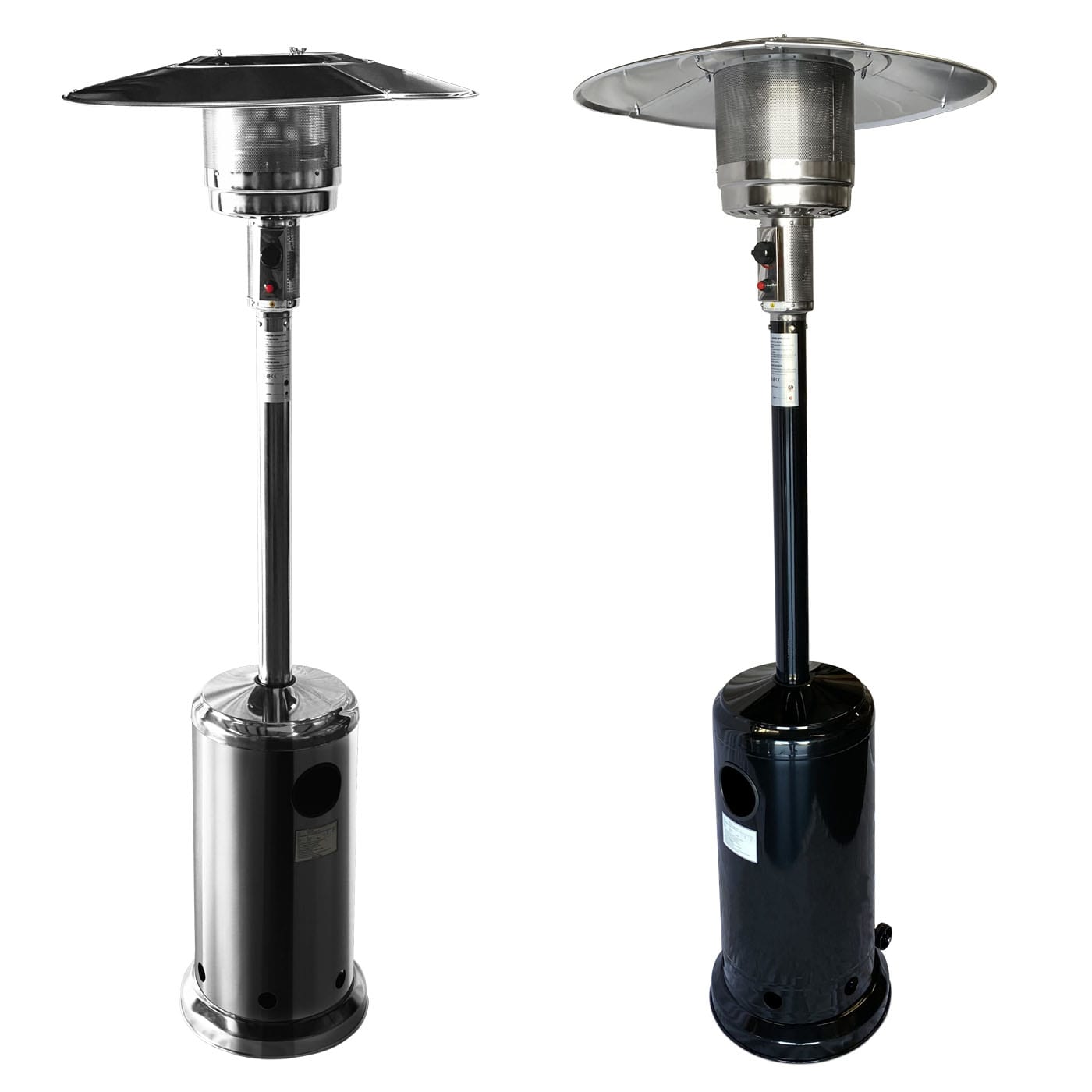 patio outdoor heater black and stainless steel versions
