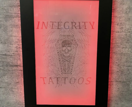 Integrity Tattoo Deluxe Hostess Stand LED Sign