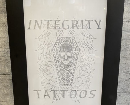 Integrity Tattoo Deluxe Hostess Stand Sign