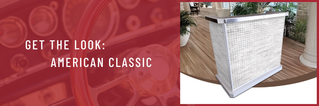 Blog header shows hostess stand featuring American Classic design